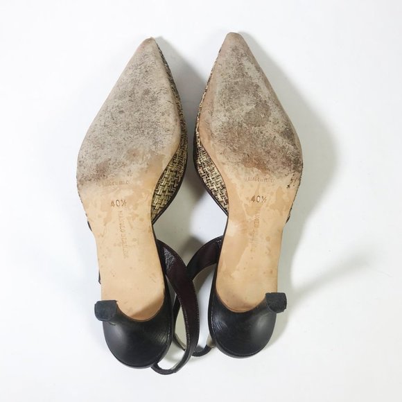 Manolo Blahnik Woven CAROLYNE Slingback Size 40.5 - Picture 6 of 7